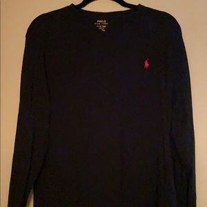 Long sleeve black polo